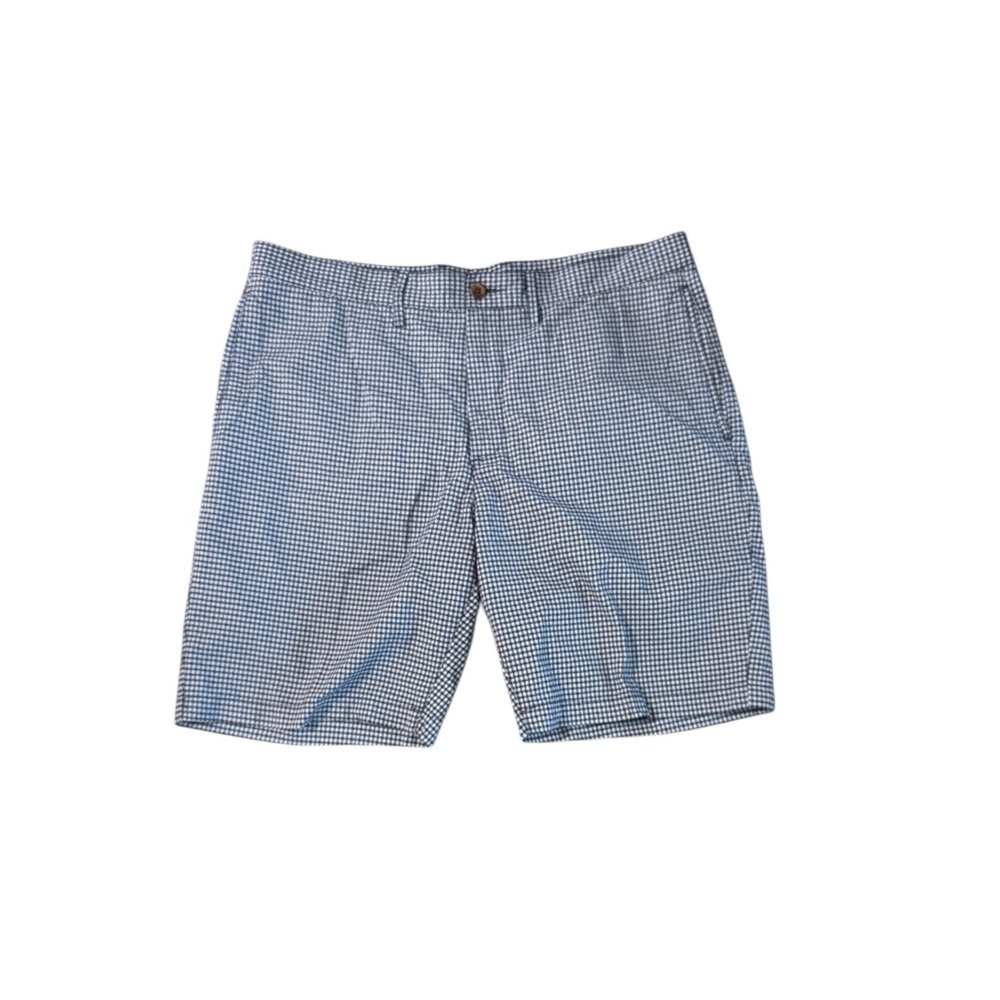 Robert Graham Men’s Size 38 Plaid Gingham Shorts Navy White Striped Preppy Golf